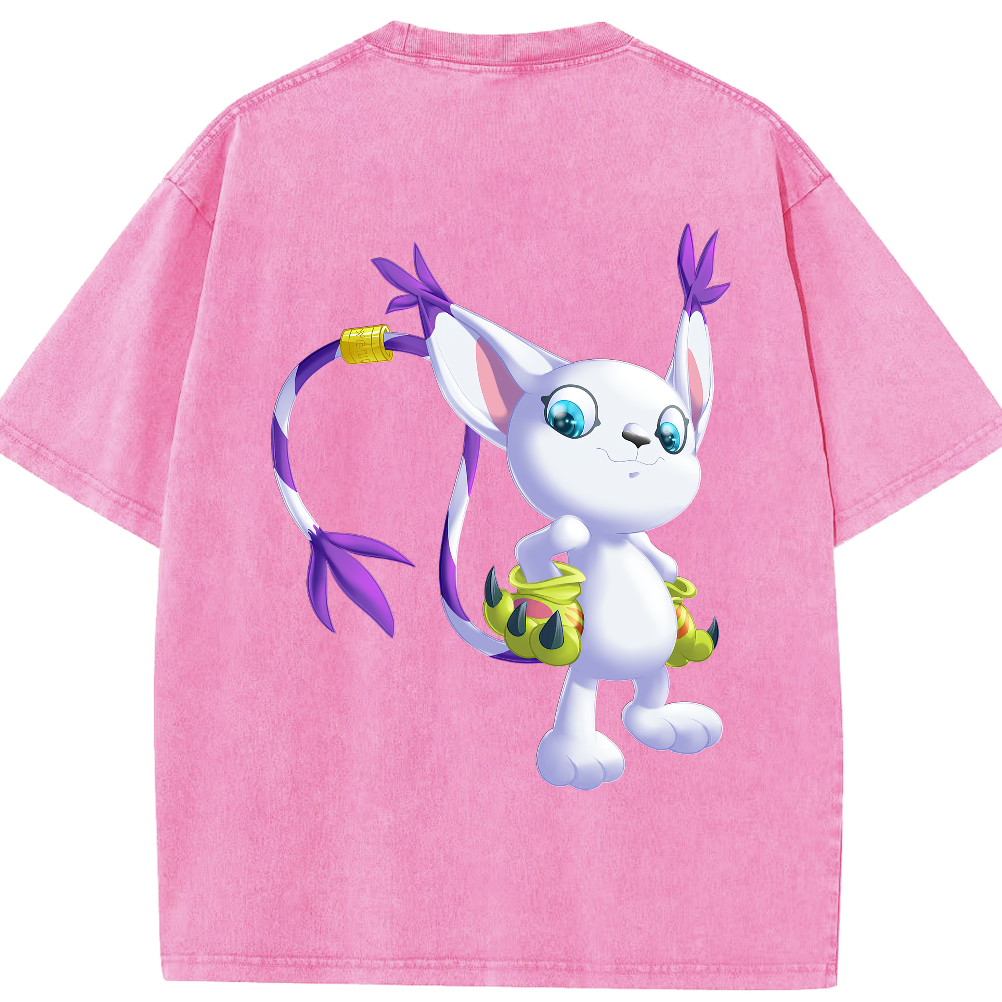 （画像用） Digimon デジタルモンスター/デジモン 綿100% ヴィンテージ風 半袖Tシャツ（背面プリント）
